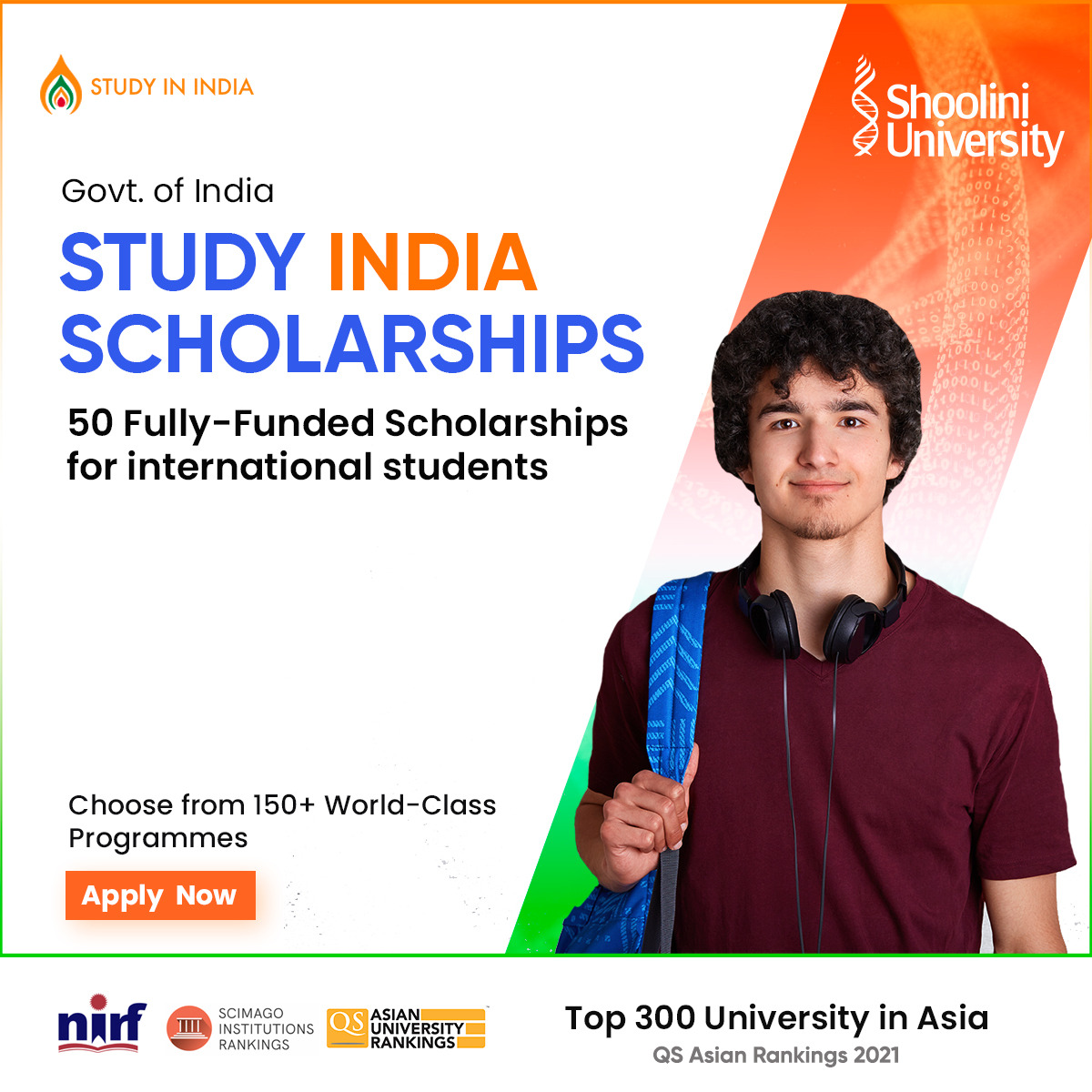 Shoolini selected for Study-in-India scholarship programme